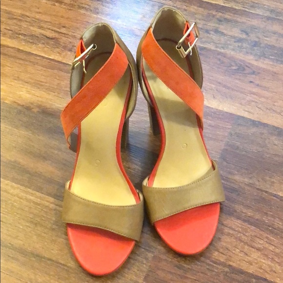 Orange and Tan Stock Heel - Picture 1 of 5